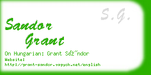 sandor grant business card